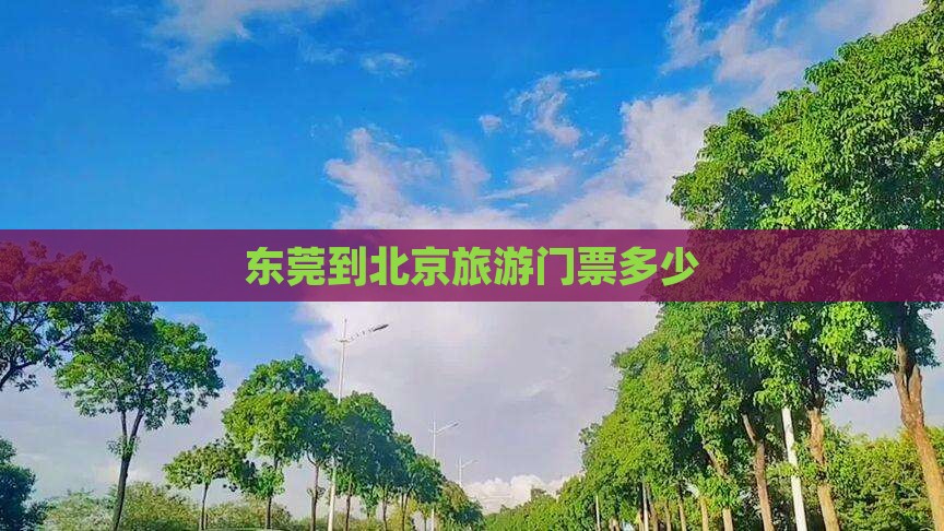 东莞到北京门票