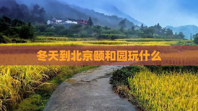 冬天到北京颐和园哪里玩