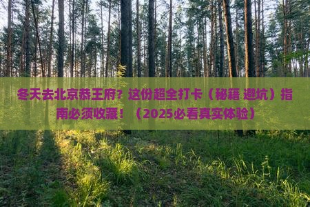 冬天去北京恭王府必去地