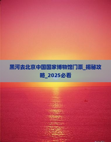 黑河去北京中国国家博物馆门票