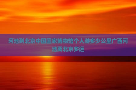 河池到北京中国国家博物馆个人游