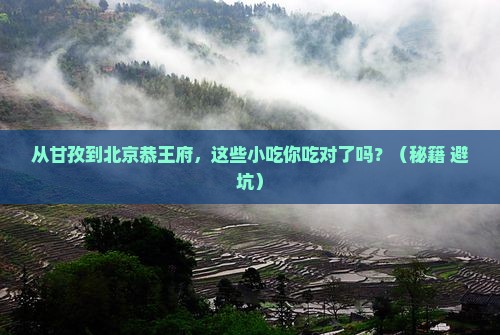 甘孜去北京恭王府旅游小吃