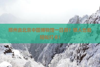 郑州去北京中国国家博物馆一日游