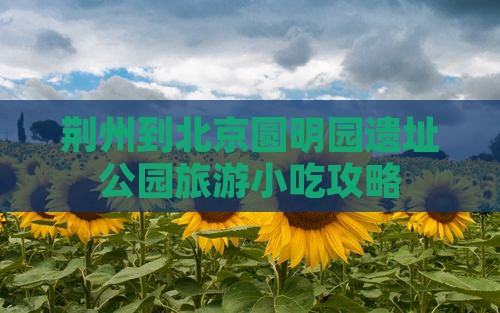 荆州到北京圆明园遗址公园旅游小吃
