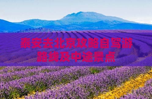 泰安去北京攻略