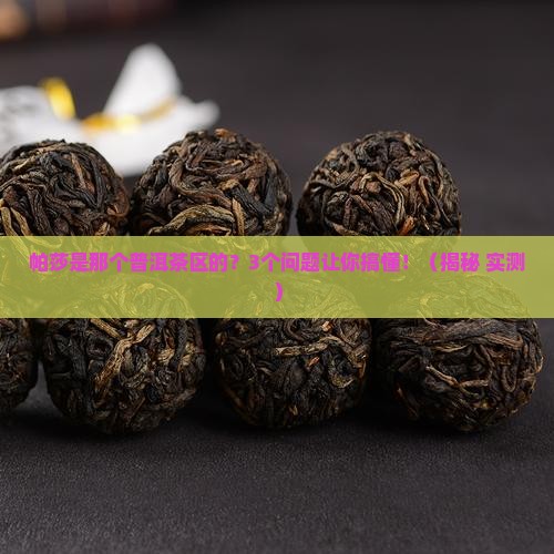 帕莎是那个普洱茶区的