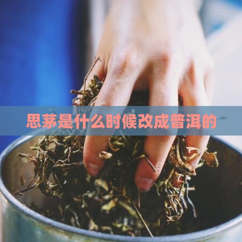 思茅是什么时候改成普洱的