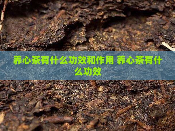 养心茶有什么功效