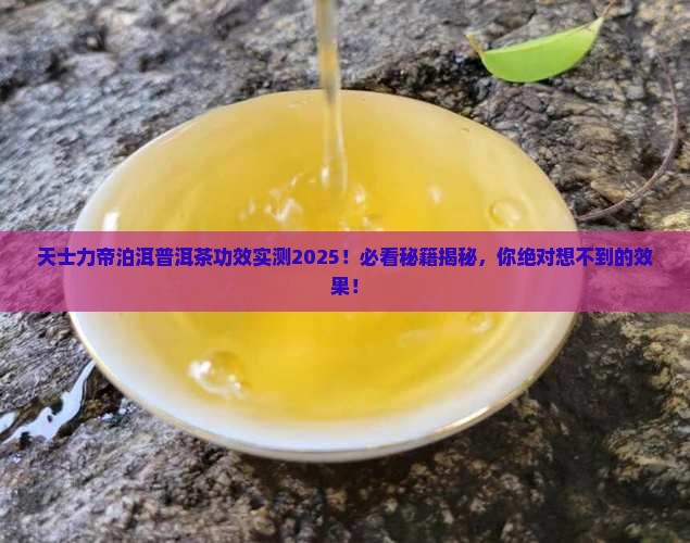 天士力帝泊洱普洱茶功效