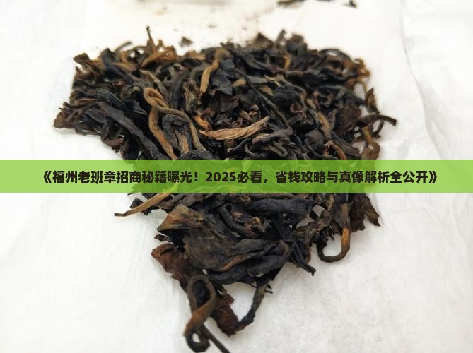 福州老班章招商条件