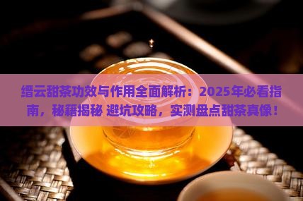缙云甜茶的功效与作用