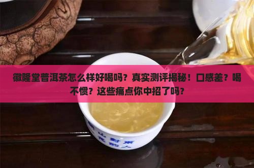 徽隆堂普洱茶怎么样好喝吗