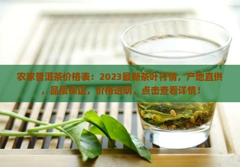 农家普洱茶价格表