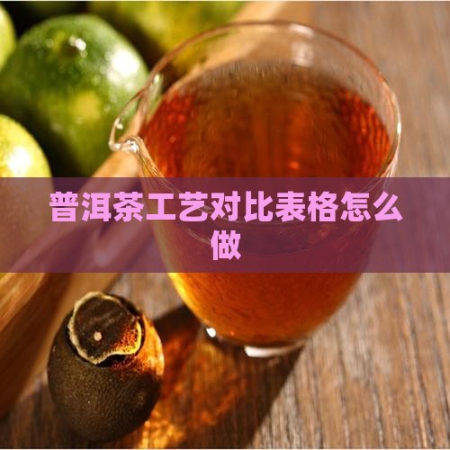 普洱茶工艺对比表格怎么做