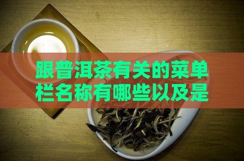 跟普洱茶有关的菜单栏名称