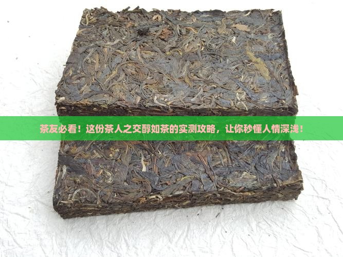 茶人之交醇如茶的意思