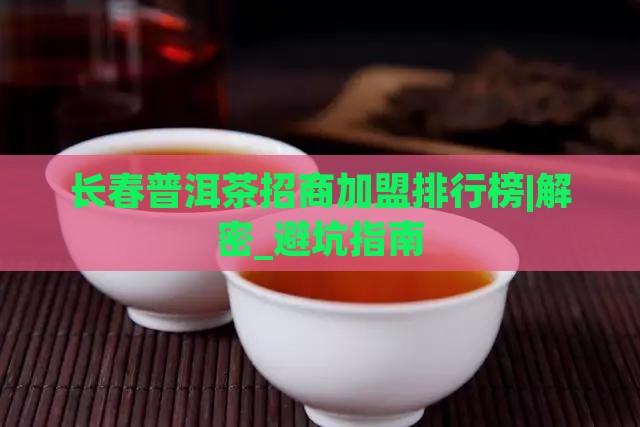 长春普洱茶招商加盟排行榜