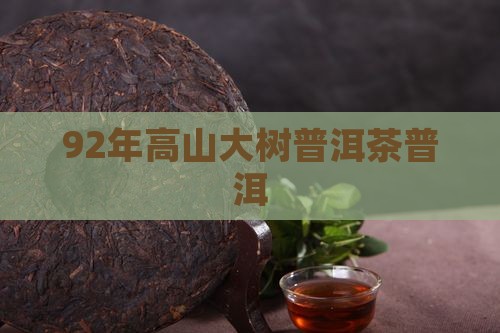 92年一棵树普洱茶