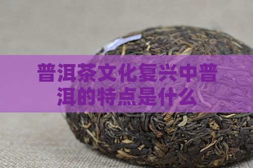 普洱茶文艺复兴的特点是什么
