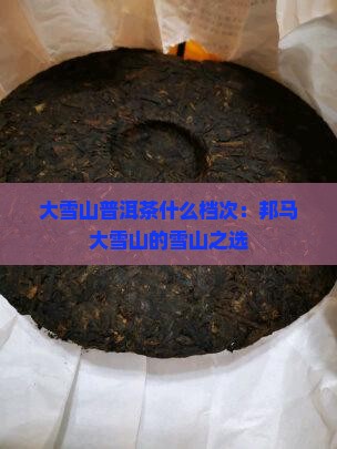 邦马大雪山普洱茶什么档次