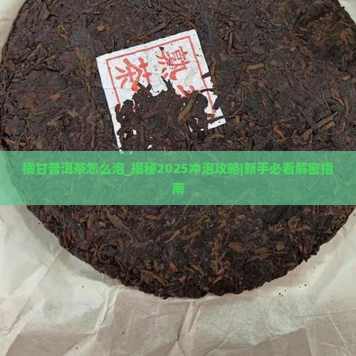 橘甘普洱茶怎么泡