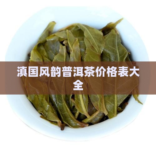 滇国风韵普洱茶价格表