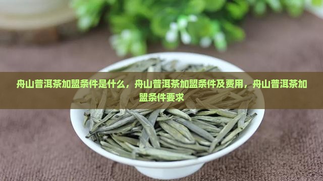 舟山普洱茶加盟条件
