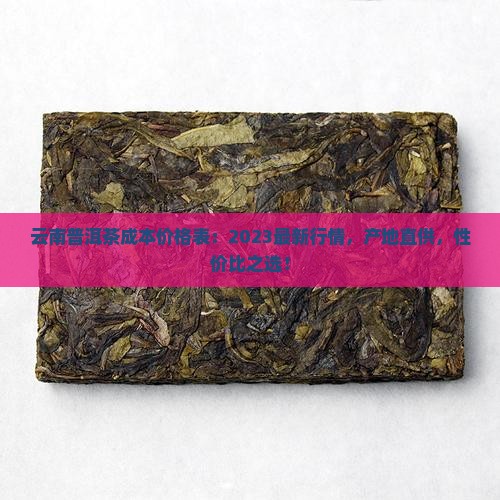 云南普洱茶成本价格表