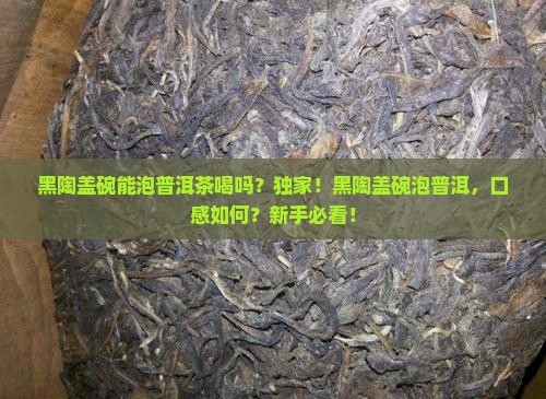 黑陶盖碗能泡普洱茶喝吗