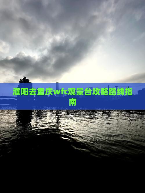 濮阳去重庆wfc观景台攻略