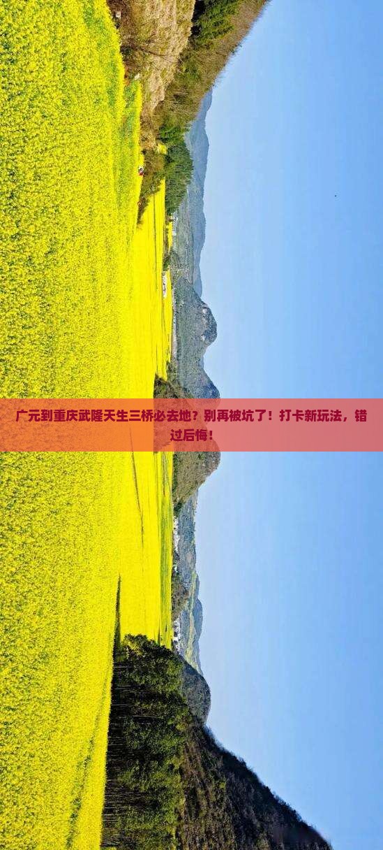 广元到重庆武隆天生三桥必去地