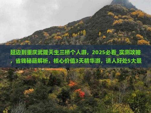 延边到重庆武隆天生三桥个人游