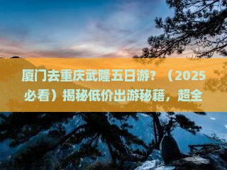 厦门去重庆武隆五日游