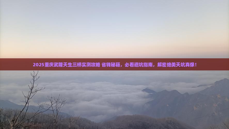 重庆去重庆武隆天生三桥旅游