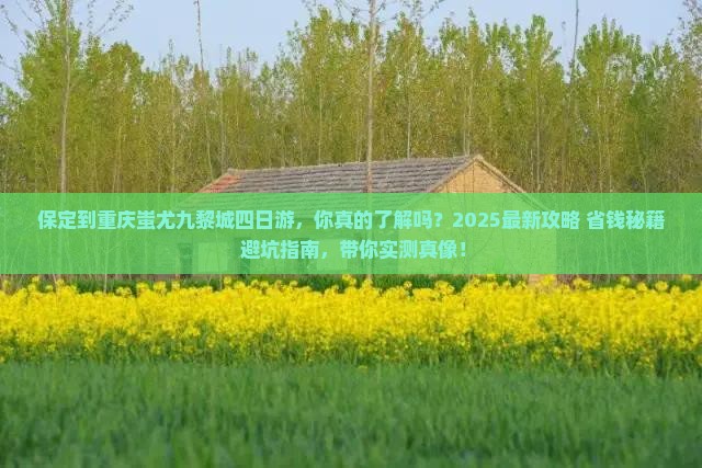 保定到重庆蚩尤九黎城四日游