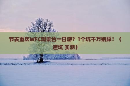 国庆节去重庆wfc观景台一日