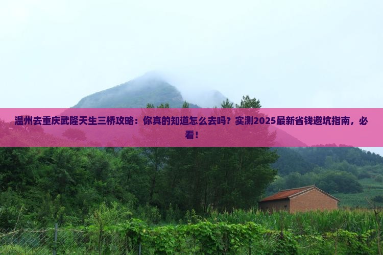 温州去重庆武隆天生三桥攻略
