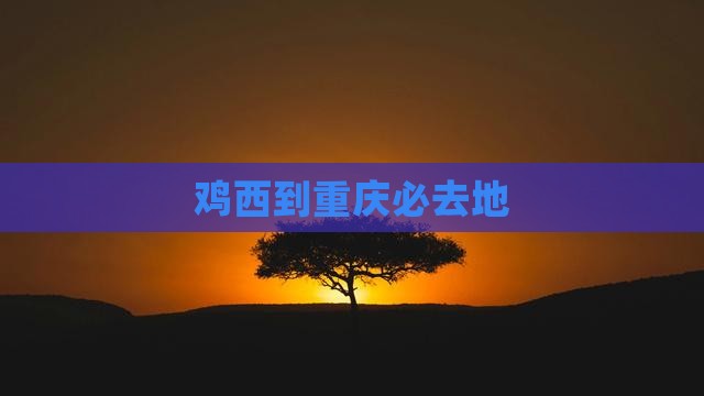 鸡西到重庆必去地