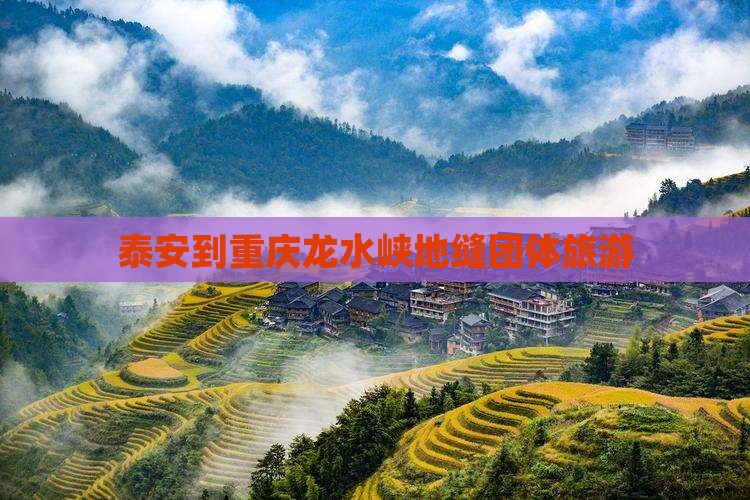 泰安到重庆龙水峡地缝团体旅游