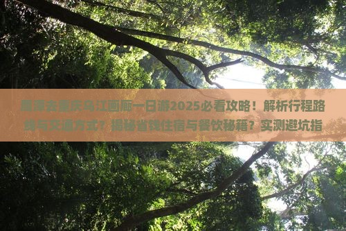 鹰潭去重庆乌江画廊一日