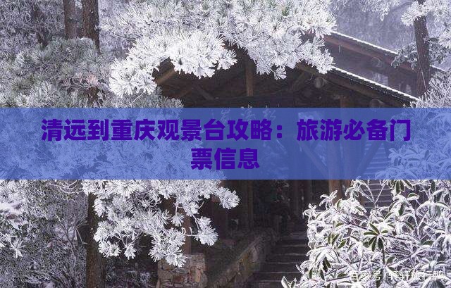 清远到重庆wfc观景台门票