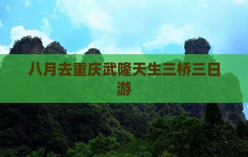 八月去重庆武隆天生三桥三日游