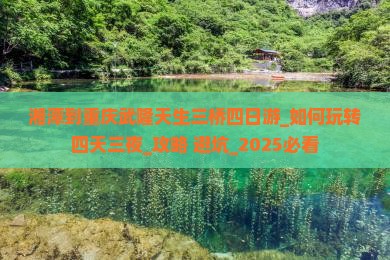 湘潭到重庆武隆天生三桥四日游