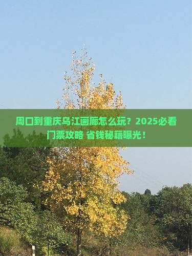周口到重庆乌江画廊门票
