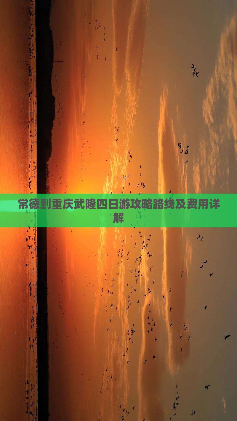 常德到重庆武隆四日游