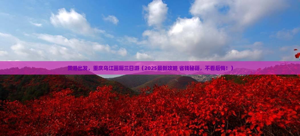 贵港去重庆乌江画廊三日游