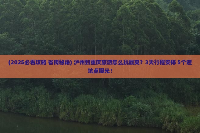 泸州到重庆旅游
