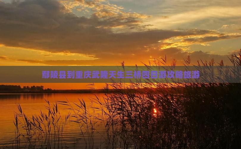 鄢陵县到重庆武隆天生三桥四日游