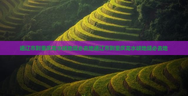 通辽市到重庆龙水峡地缝必去地