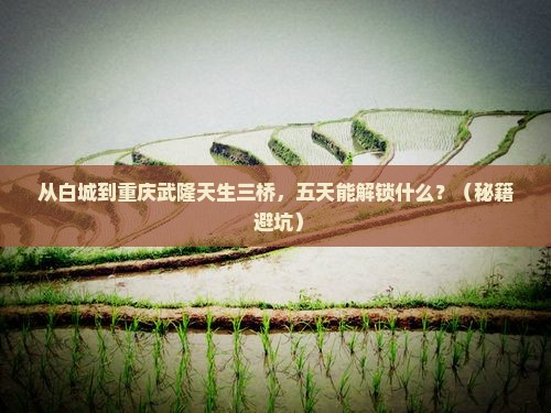 白城到重庆武隆天生三桥五日游